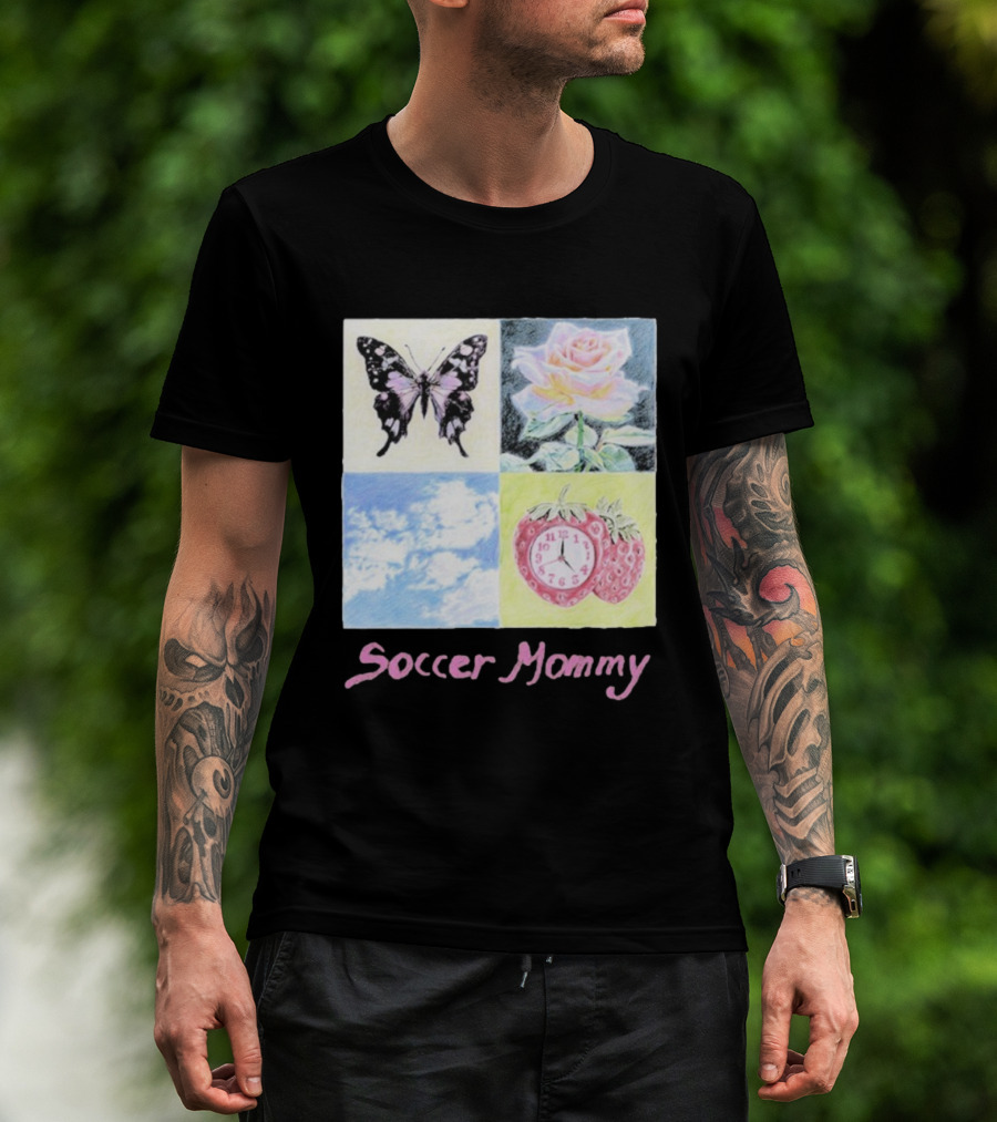 Soccer Mommy Butterfly Rose Sky Strawberry T-Shirt