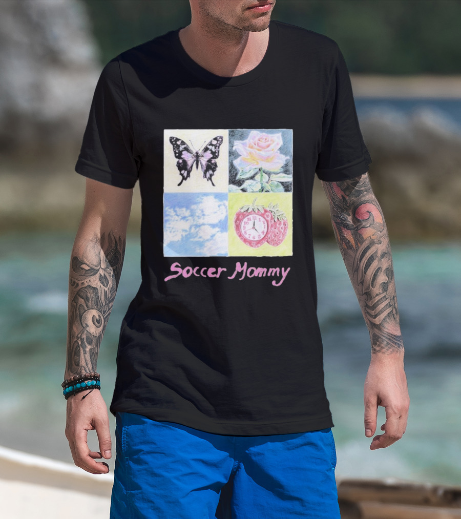 Soccer Mommy Butterfly Rose Sky Strawberry T-Shirt
