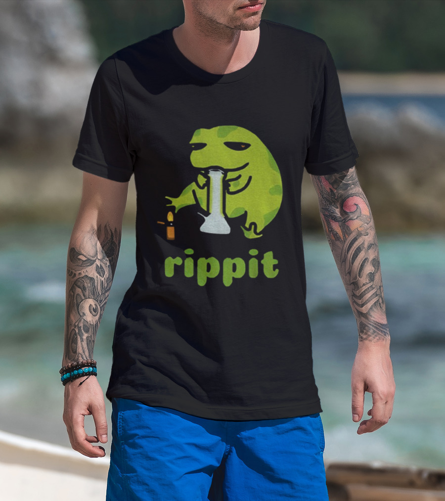 Frog Bong Rippit Stoner Ripping Hits T-Shirt