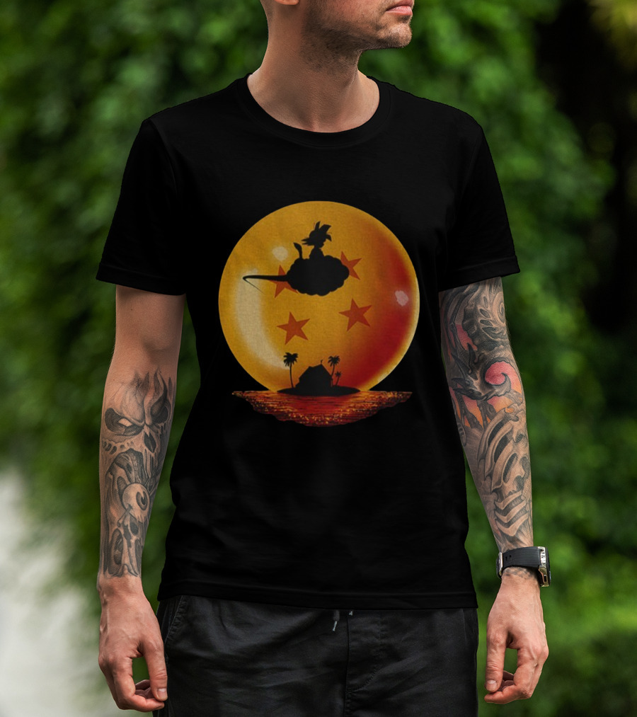 Son Goku Flying Nimbus Kame House Dragon Ball Z Manga Anime T-Shirt