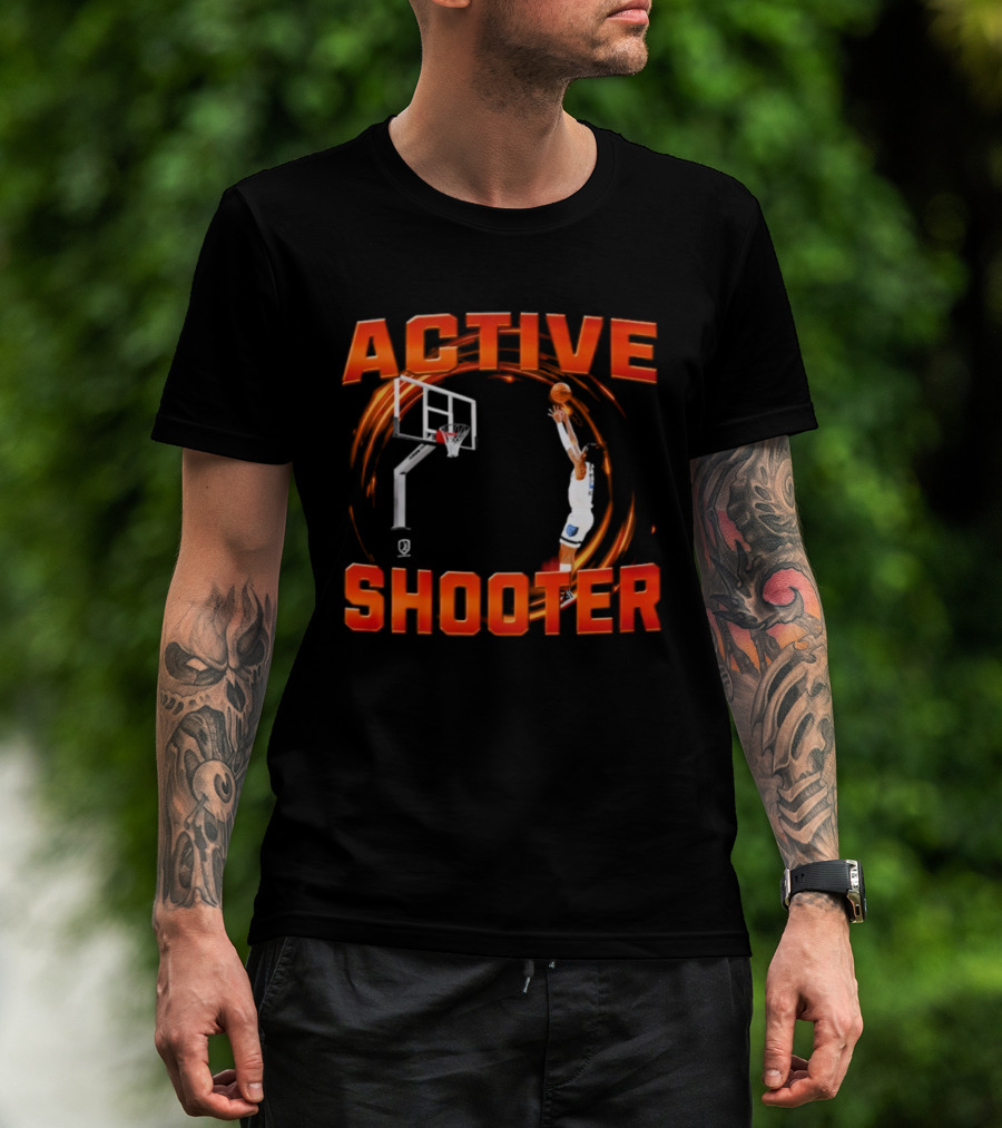 ACTIVE SHOOTER BASKETBALL DUNK MOTION RED SWIRL T-Shirt