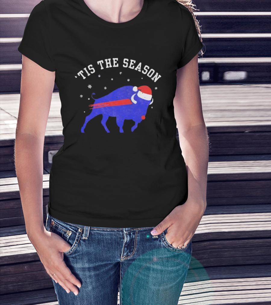 Buffalo Football Holiday 'Tis The Season Santa Theme T-Shirt