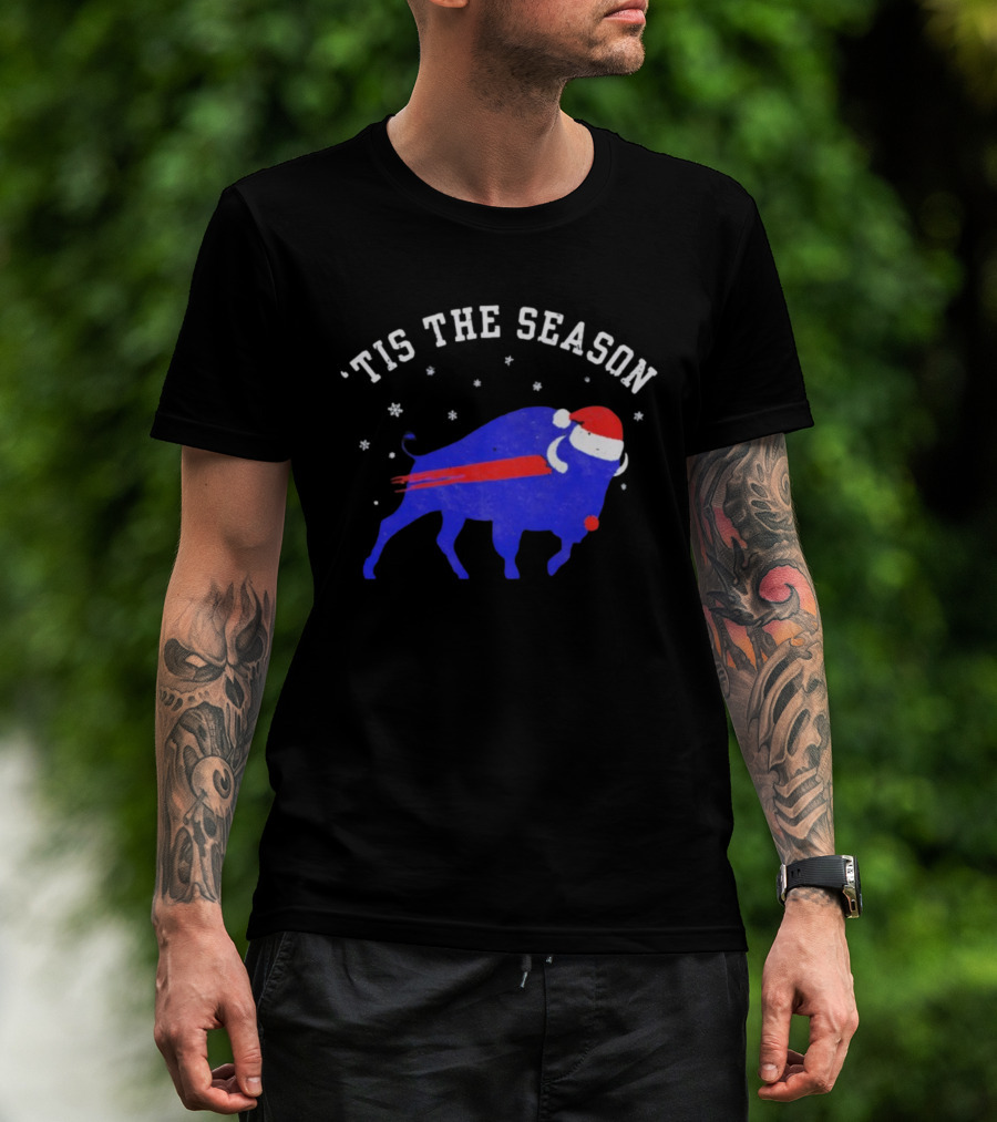 Buffalo Football Holiday 'Tis The Season Santa Theme T-Shirt