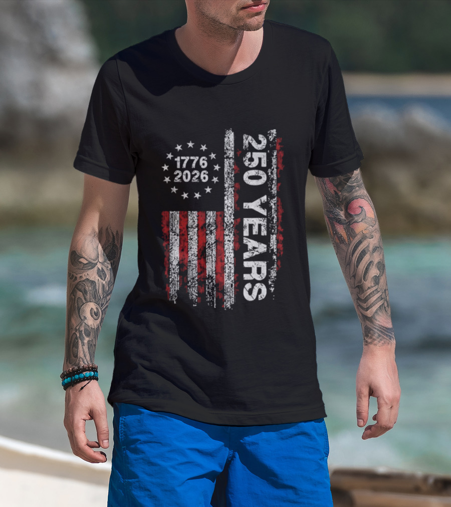 USA 250 Years 1776 2026 We The People Flag Celebration T-Shirt