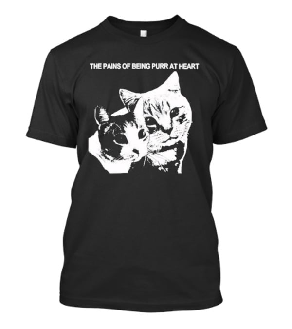Cat The Pains Of Being Purr At Heart Dual Cat Faces T-Shirt