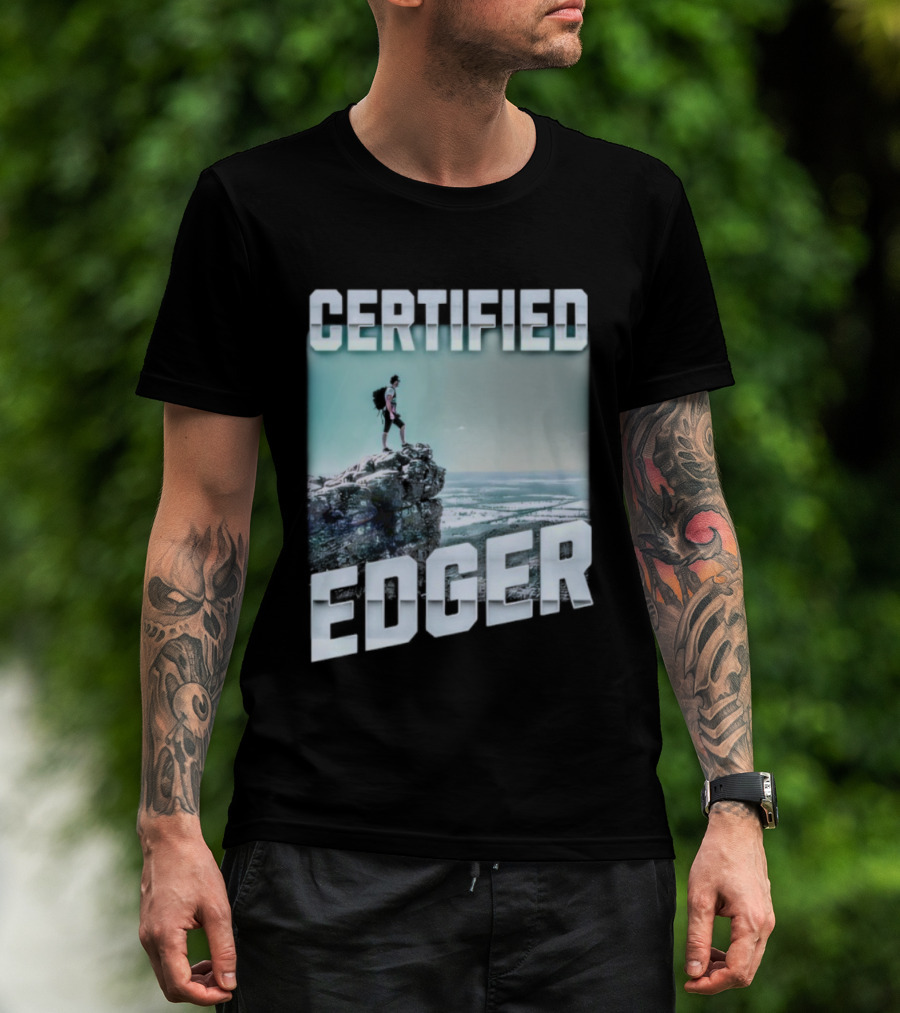 Certified Edger Adventure Surfing Ocean Wave T-Shirt
