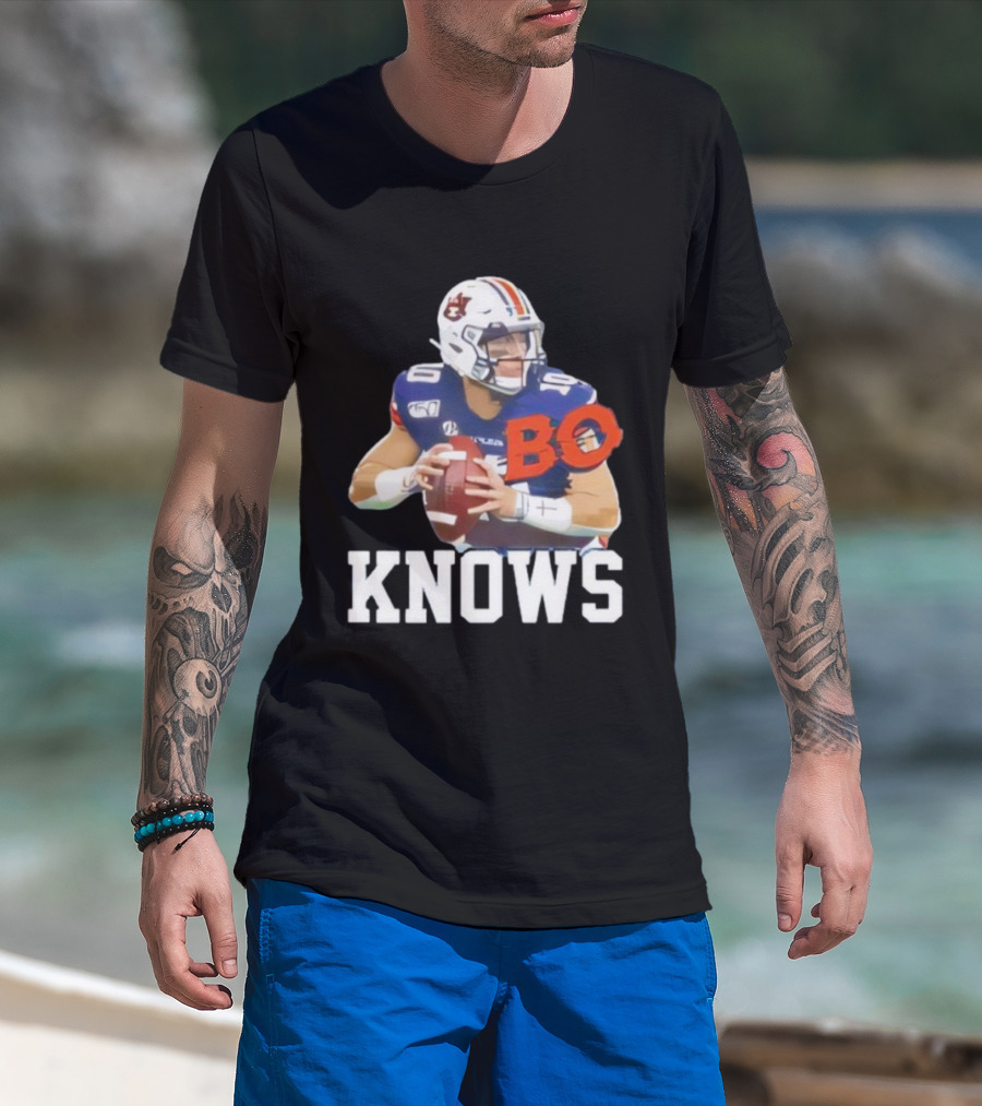 Bo Knows Bo Nix College Football Fan Auburn Tigers Parody T-Shirt