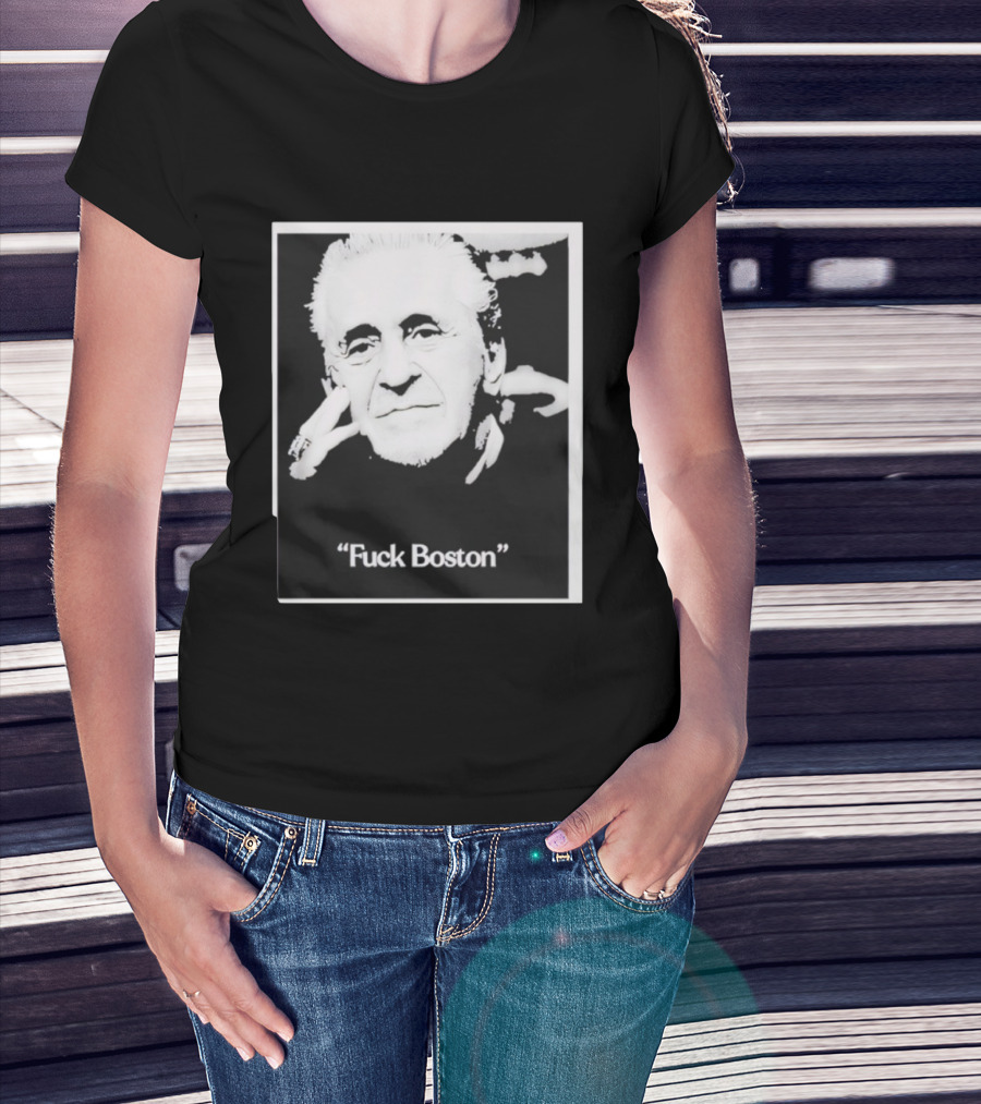 Pat Riley Portrait With 'Fuck Boston' Text T-Shirt