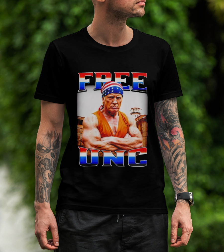 FREE UNC Donald Trump Patriotic Bandana Prison Parody T-Shirt