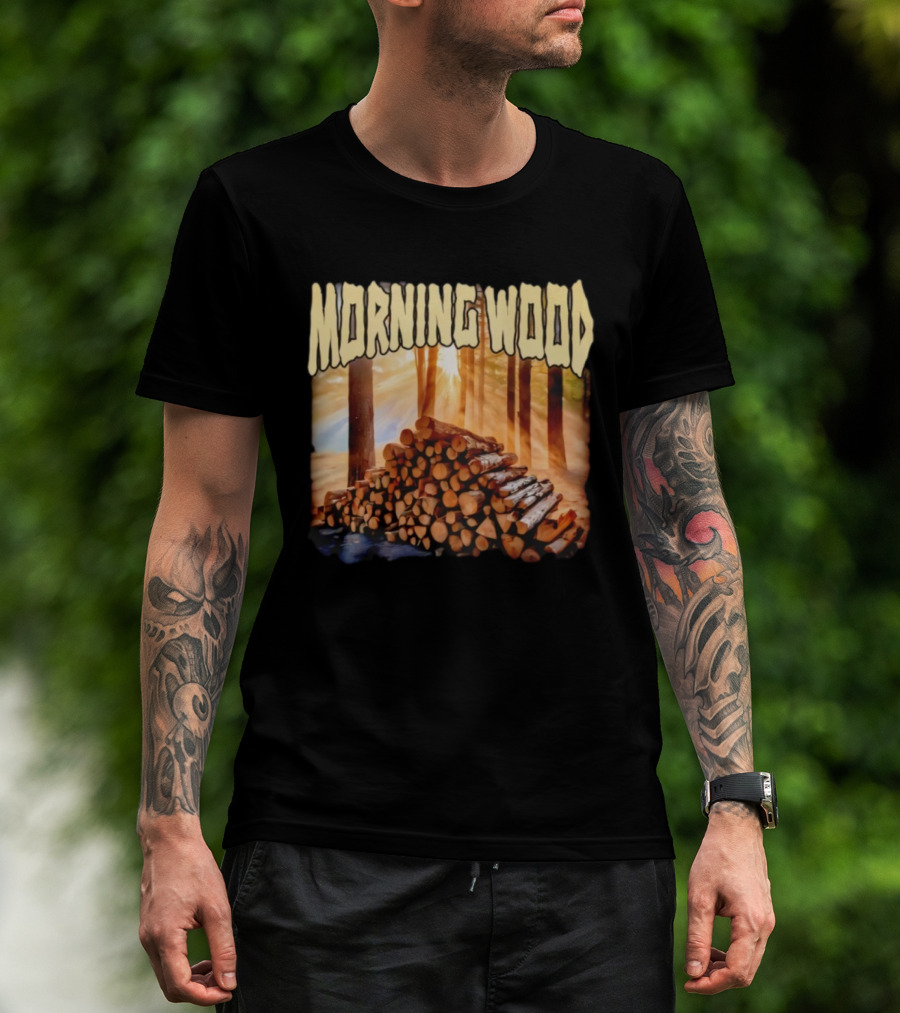 Morning Wood Lumber Stack Forest Sunrise T-Shirt