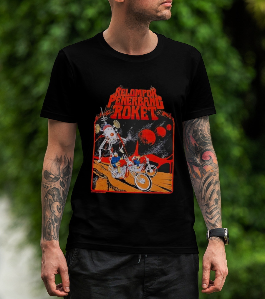 Kelompok Penerbang Roket Ride To Space Adventure On Motorbikes T-Shirt