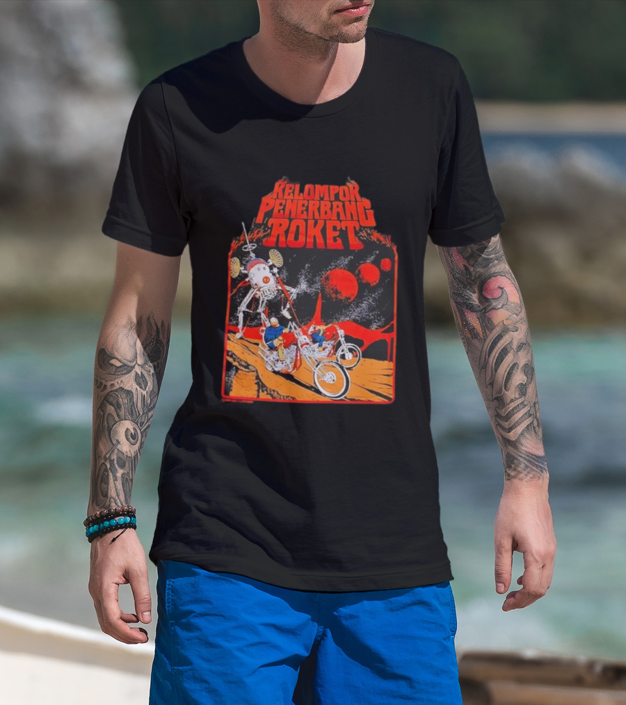Kelompok Penerbang Roket Ride To Space Adventure On Motorbikes T-Shirt
