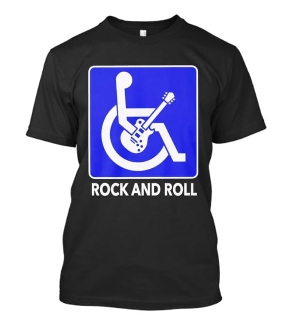 Rock And Roll Wheelchair Guitar Icon T-Shirt