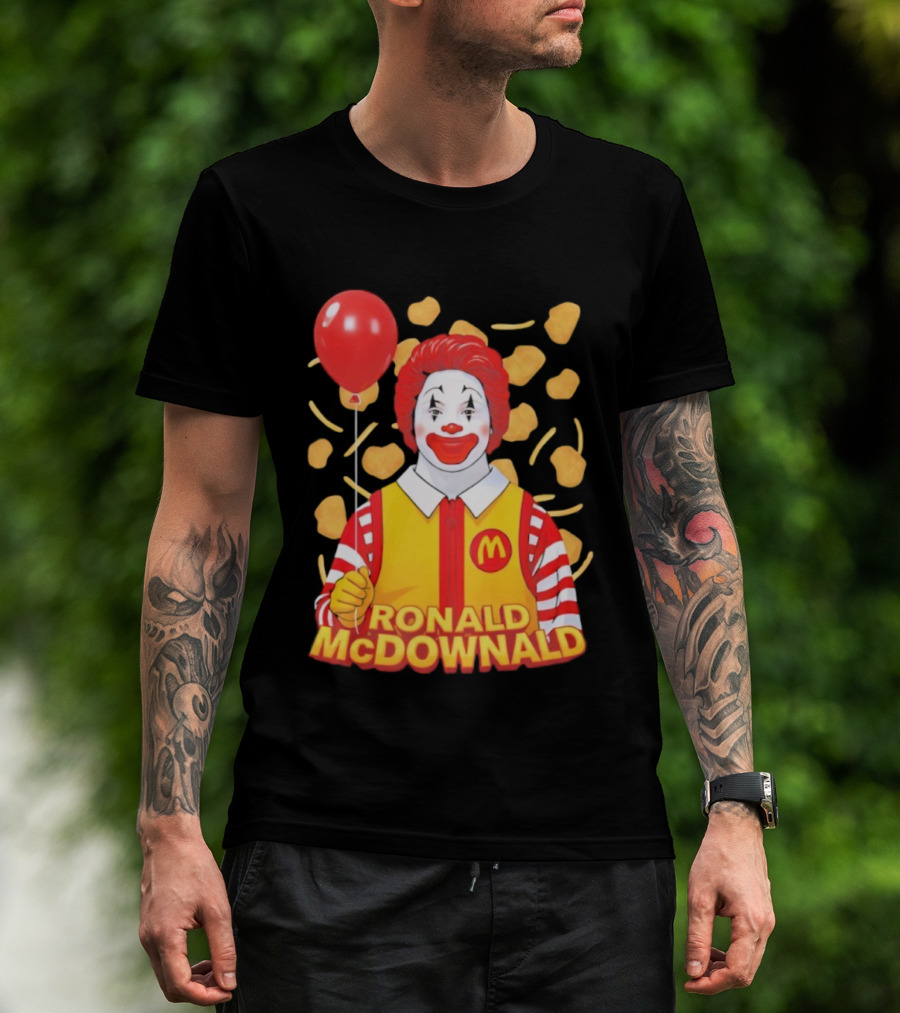 Ronald McDownald McDonald's Red Balloon And Nuggets Theme T-Shirt