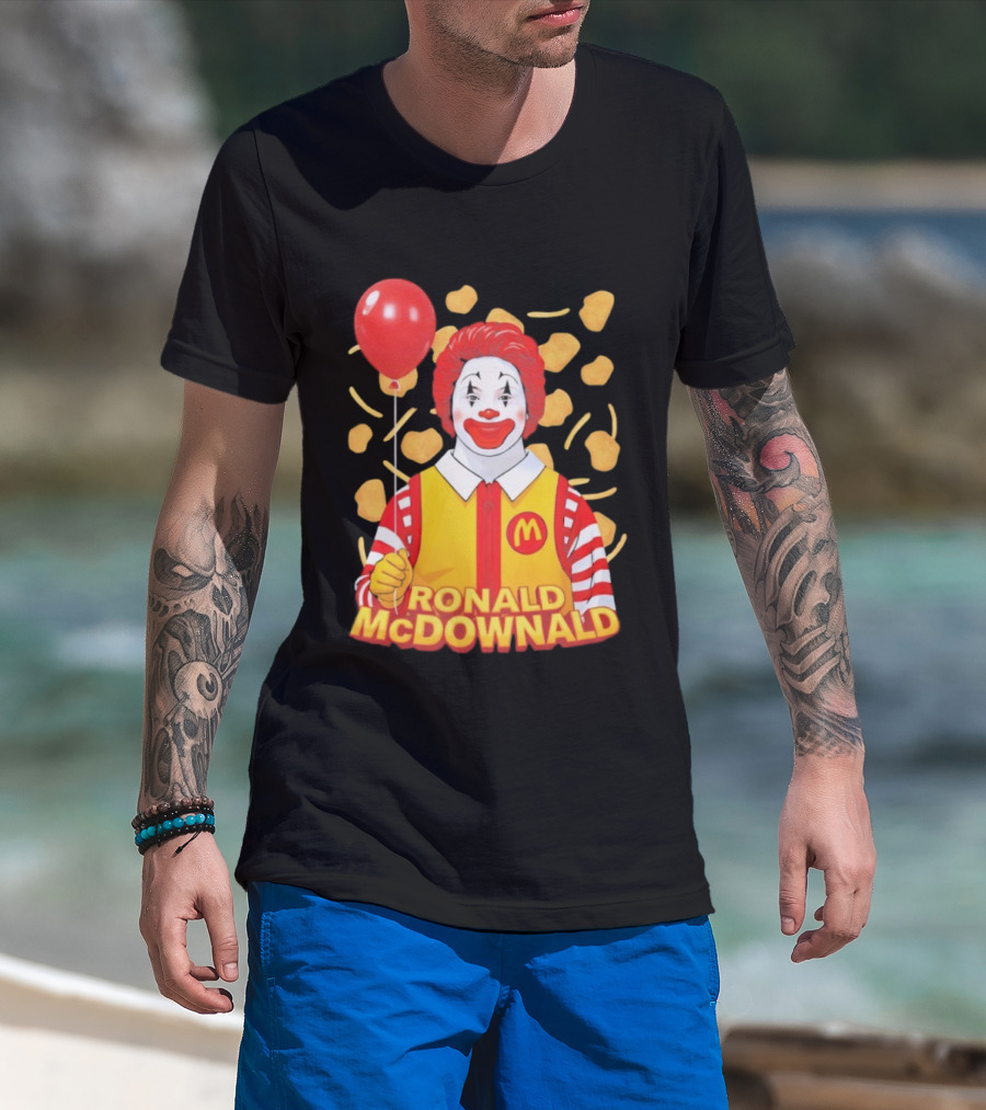 Ronald McDownald McDonald's Red Balloon And Nuggets Theme T-Shirt