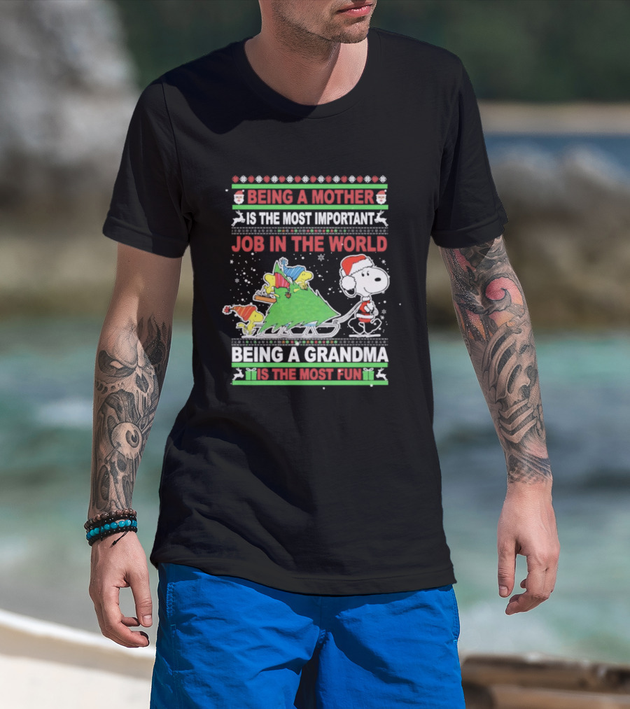 Being A Mother Is The Most Important Job In The World Being A Grandma Is The Most Fun T-Shirt