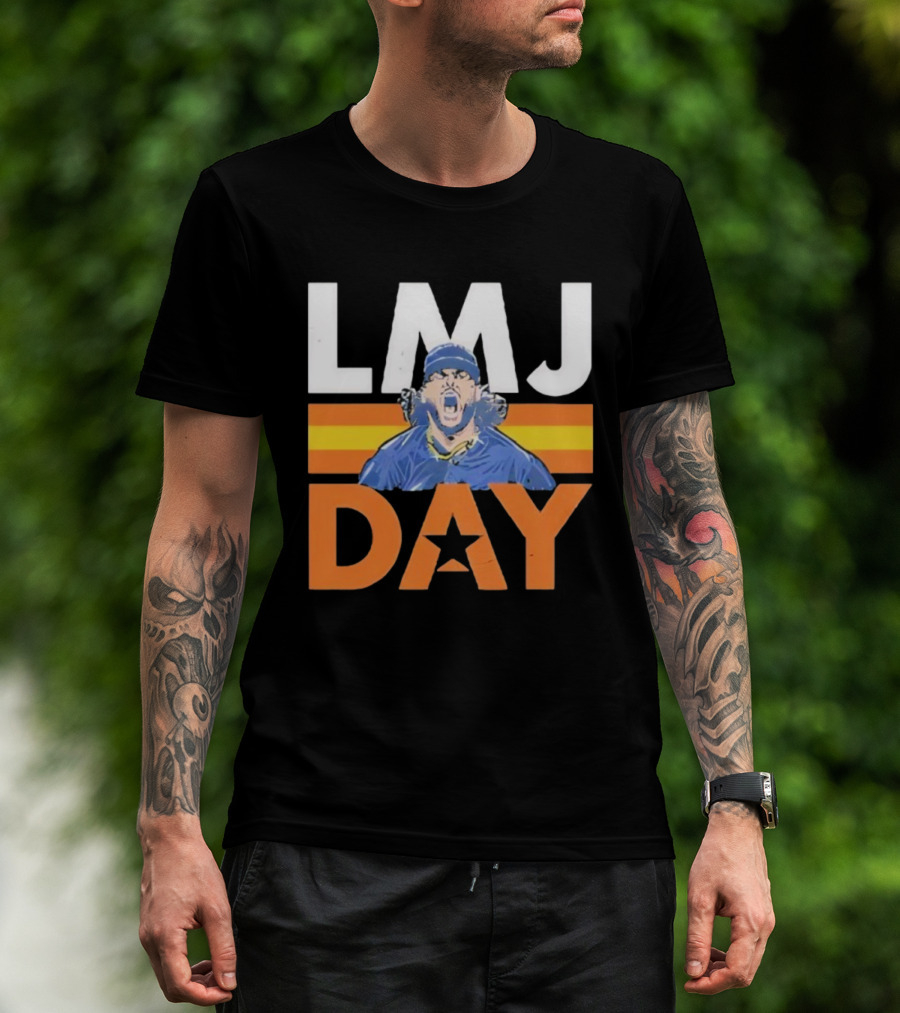 LMJ Day Lance McCullers Jr Bold Illustration With Star And Stripes T-Shirt