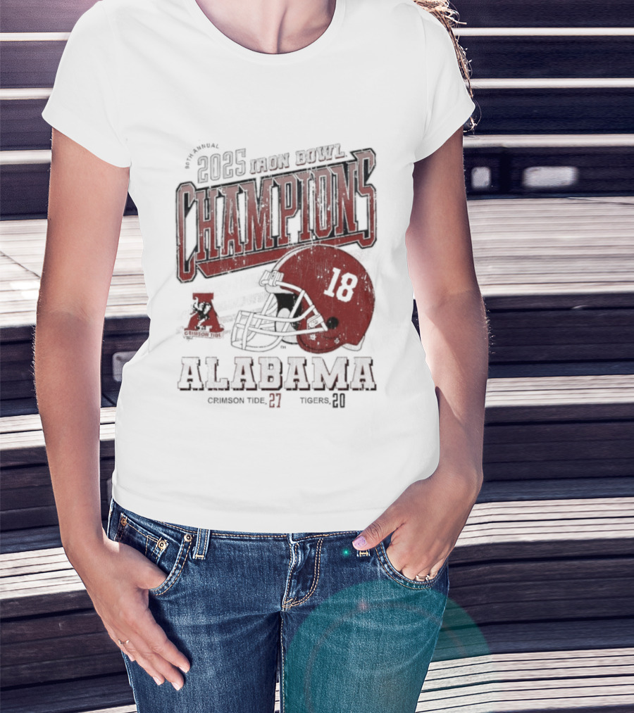 Alabama Crimson Tide 2025 Iron Bowl Champions Auburn Tigers 89th Game Score 27-20 T-Shirt