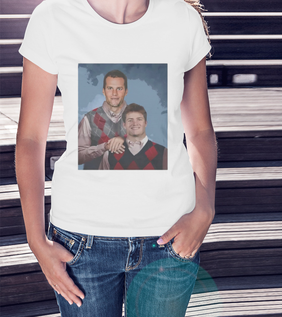 Brady And Maye Step Brothers Comedy Patriots Football Fan Collab T-Shirt