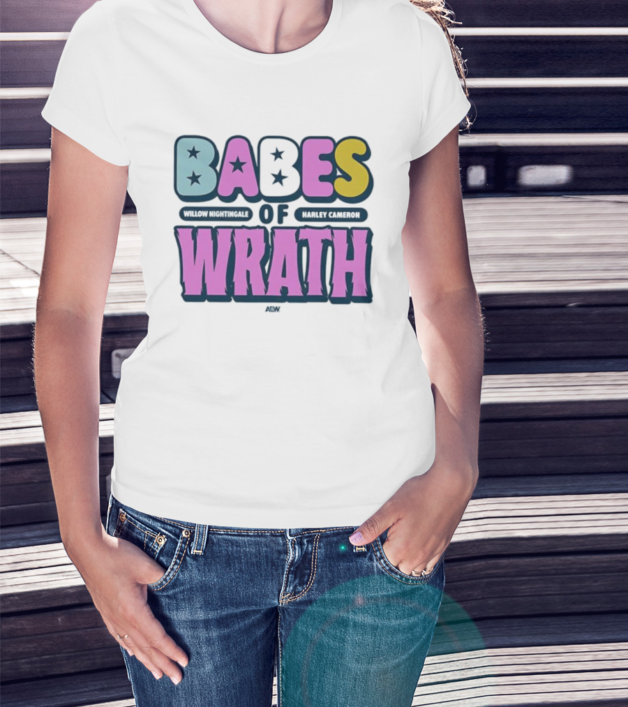 Babes Of Wrath Willow Nightingale Harley Cameron Stars T-Shirt