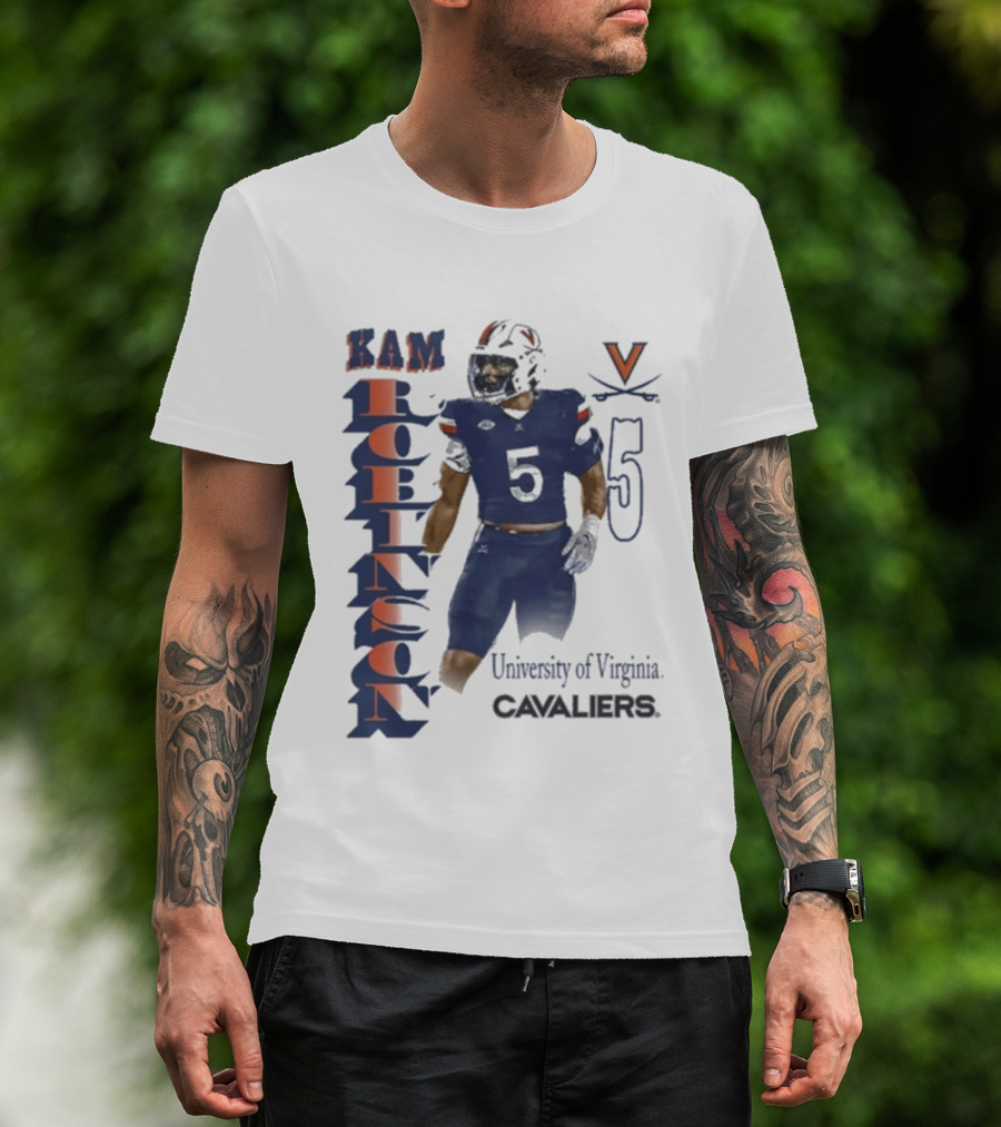 Kam Robinson University Of Virginia Cavaliers Football Number 5 T-Shirt