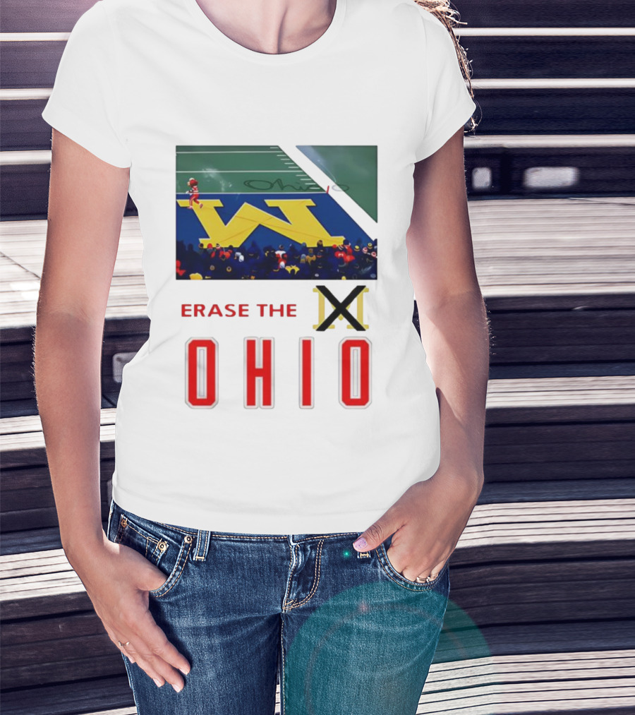 Erase The Ohio Michigan Stadium Rivalry W Logo T-Shirt