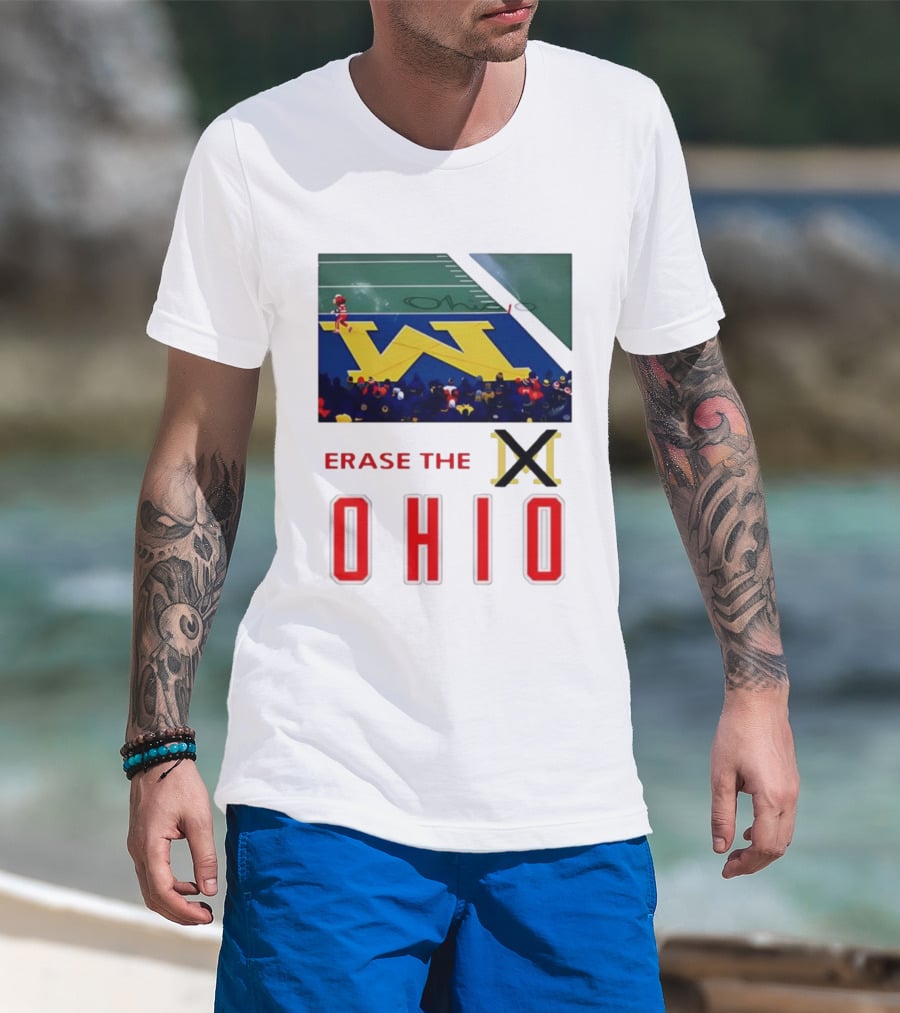 Erase The Ohio Michigan Stadium Rivalry W Logo T-Shirt