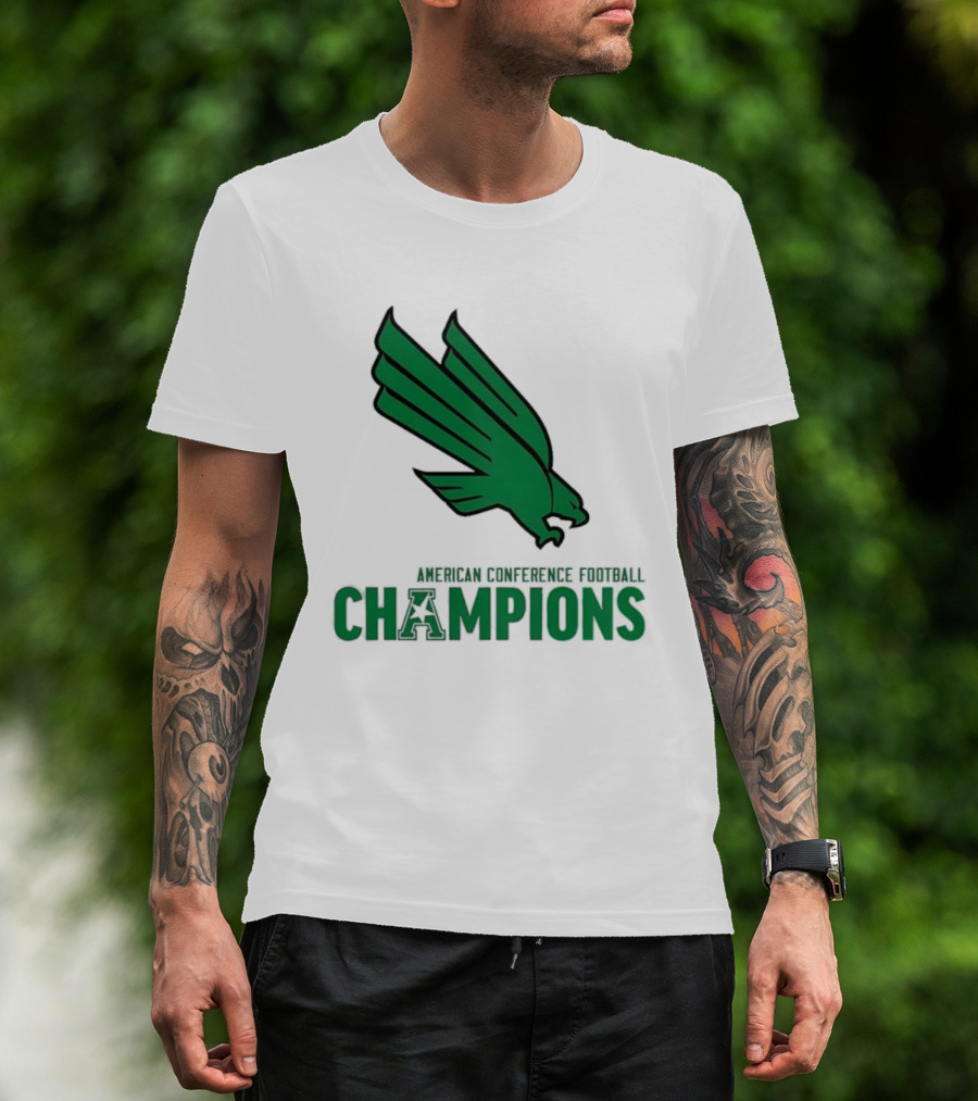 UNT Football 2025 American Conference Champions Green Eagle Celebration T-Shirt