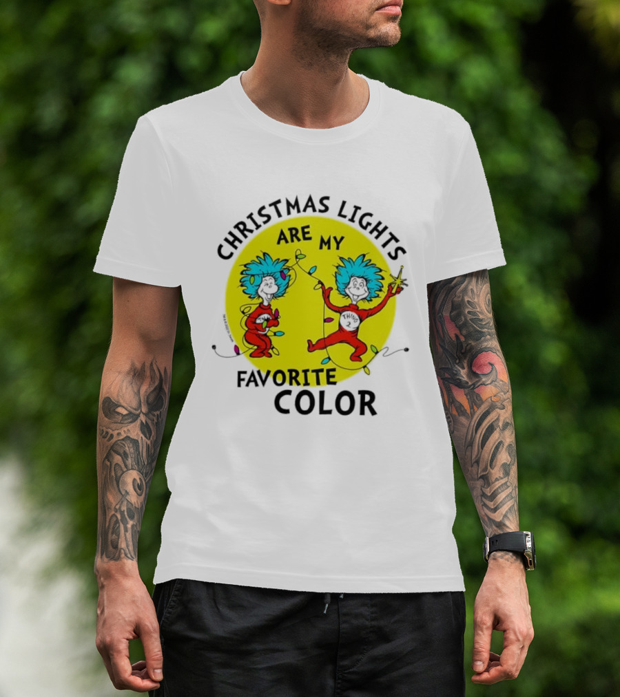Christmas Lights Are My Favorite Color Thing 1 And Thing 2 Juniors Cropped T-Shirt