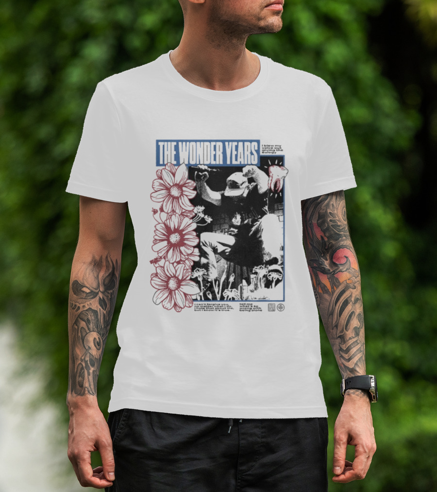 The Wonder Years Being Alone I Blew My Voice Out Giving The Eulogy Floral Graphic T-Shirt