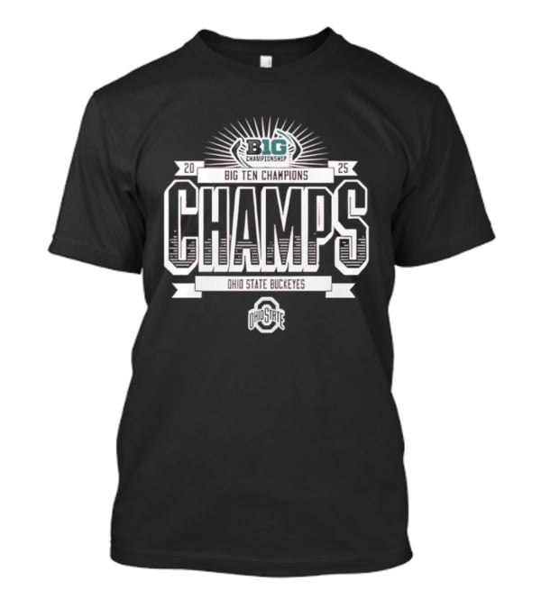Big Ten 2025 Champs Ohio State Buckeyes Victory Celebration T-Shirt