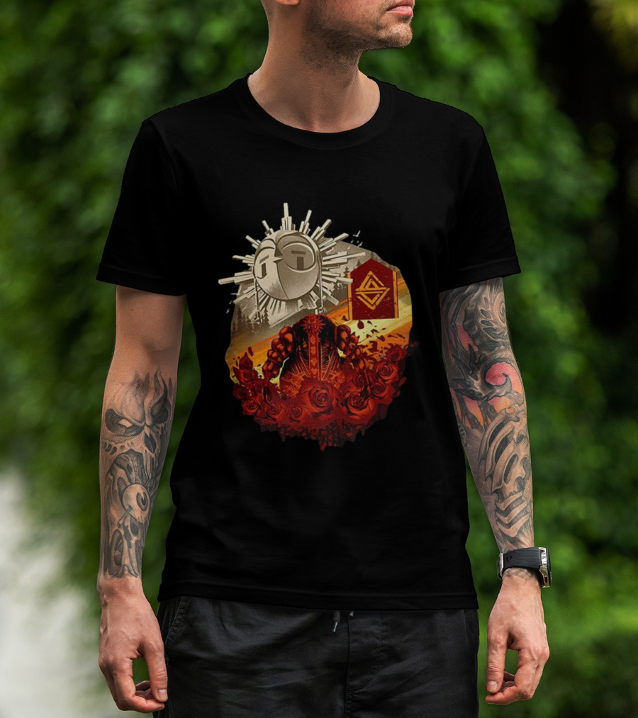Clair Obscur Expedition 33 Sunburst Symbol Esquie Roses T-Shirt