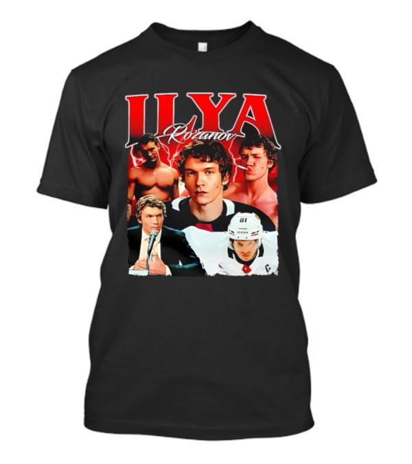 Ilya Rozanov Hockey Collage Retro Style T-Shirt