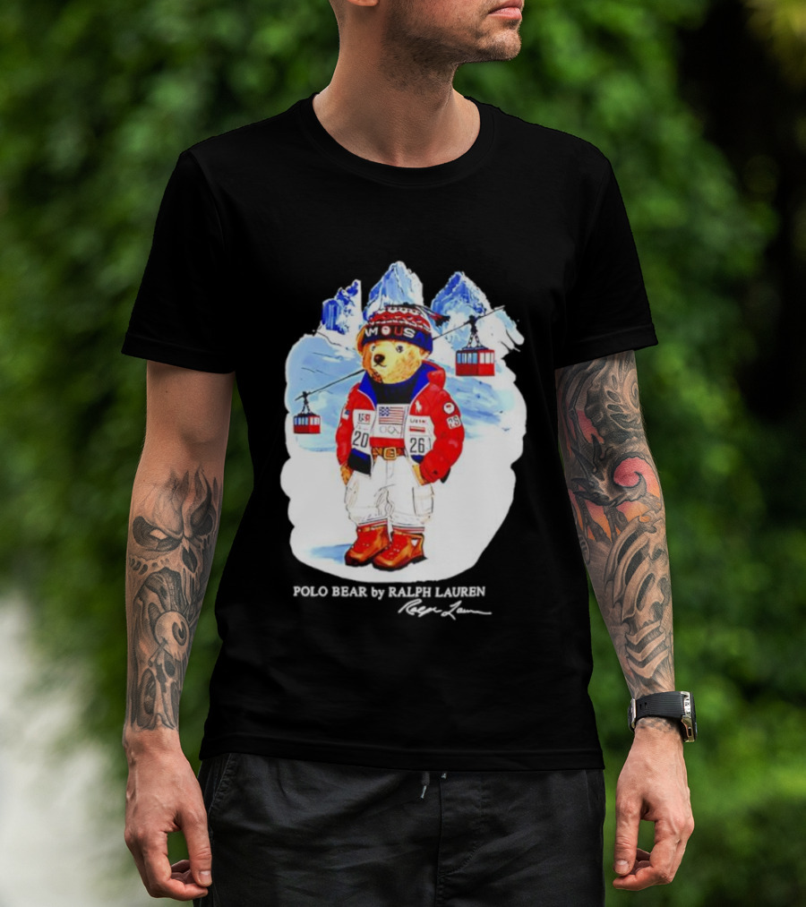 Polo Bear Ralph Lauren Team USA Olympics Winter Ski Mountain Adventure T-Shirt