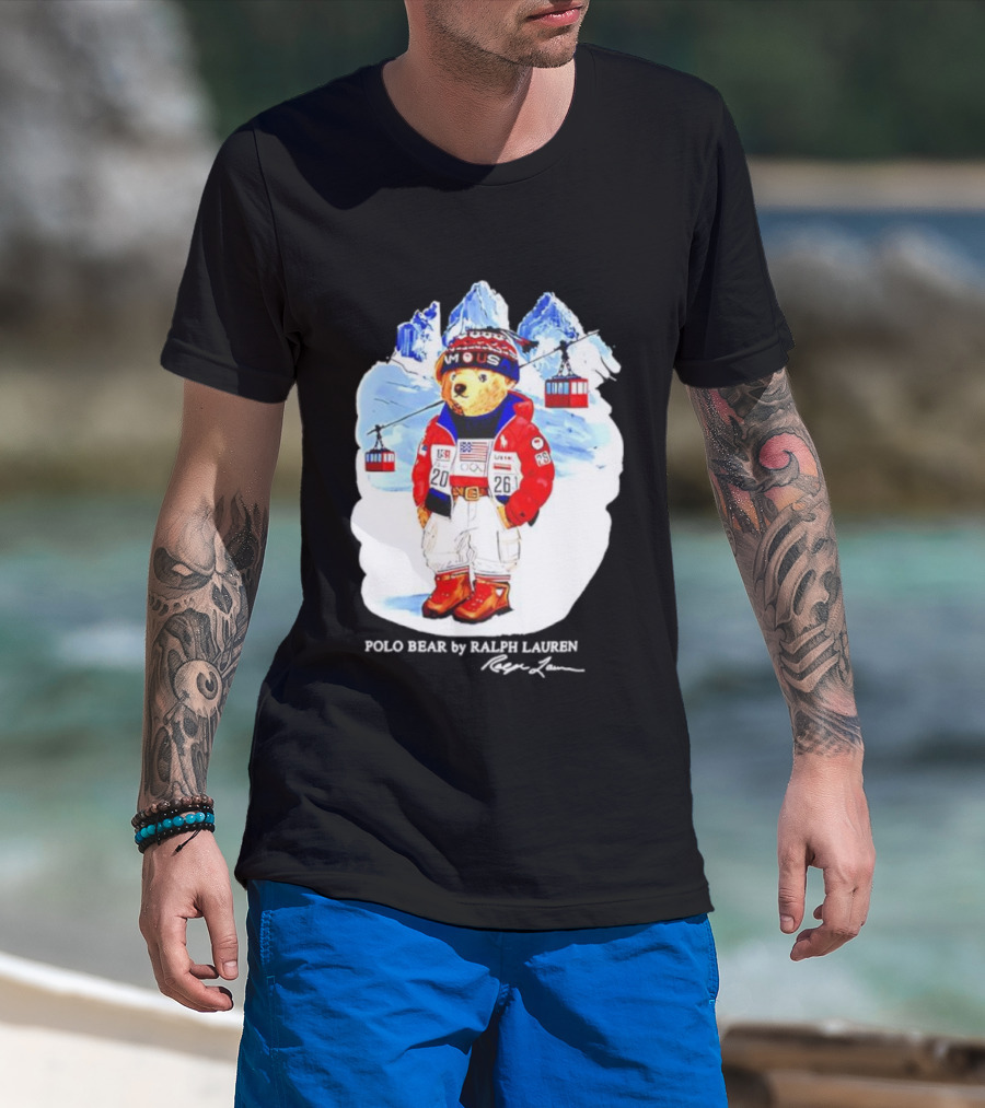 Polo Bear Ralph Lauren Team USA Olympics Winter Ski Mountain Adventure T-Shirt