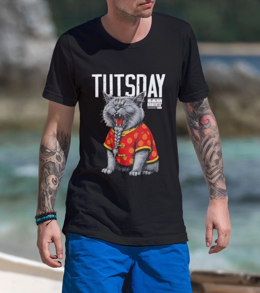Tutsday Sam Roberts Show Cat Chinese Outfit T-Shirt