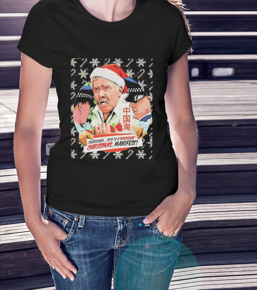 Succulent Chinese Christmas Manifest Gentleman Santa T-Shirt