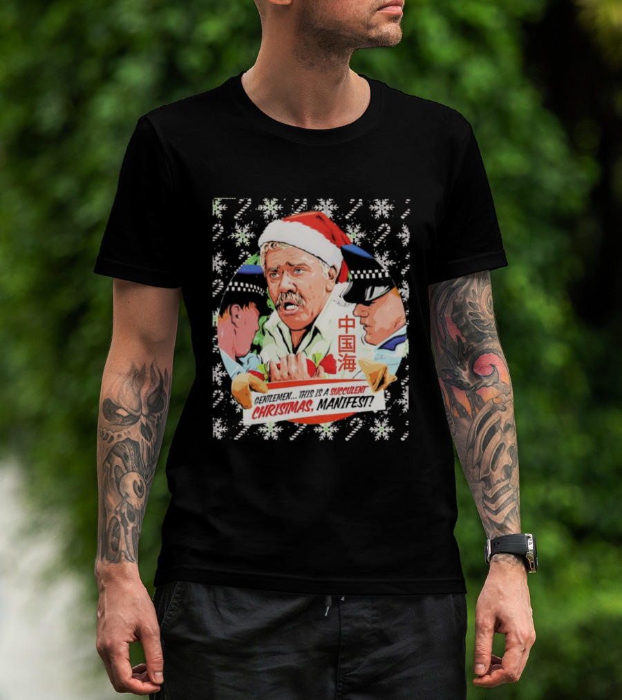 Succulent Chinese Christmas Manifest Gentleman Santa T-Shirt