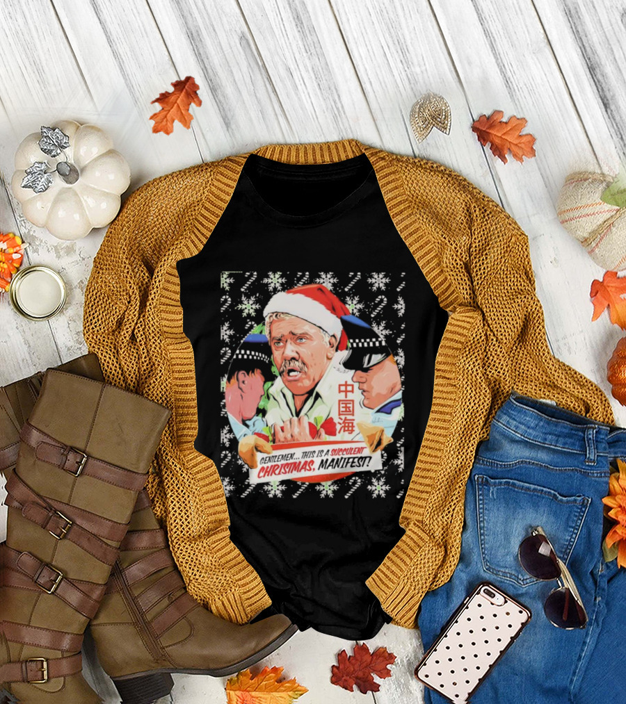 Succulent Chinese Christmas Manifest Gentleman Santa T-Shirt