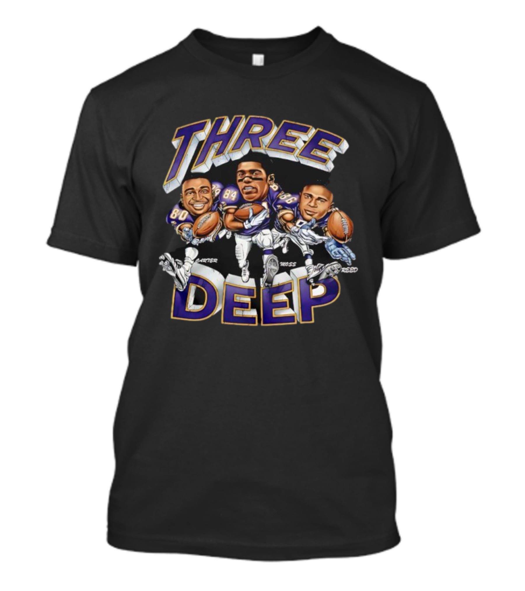 THREE DEEP Carter Moss Reed Football Trio T-Shirt