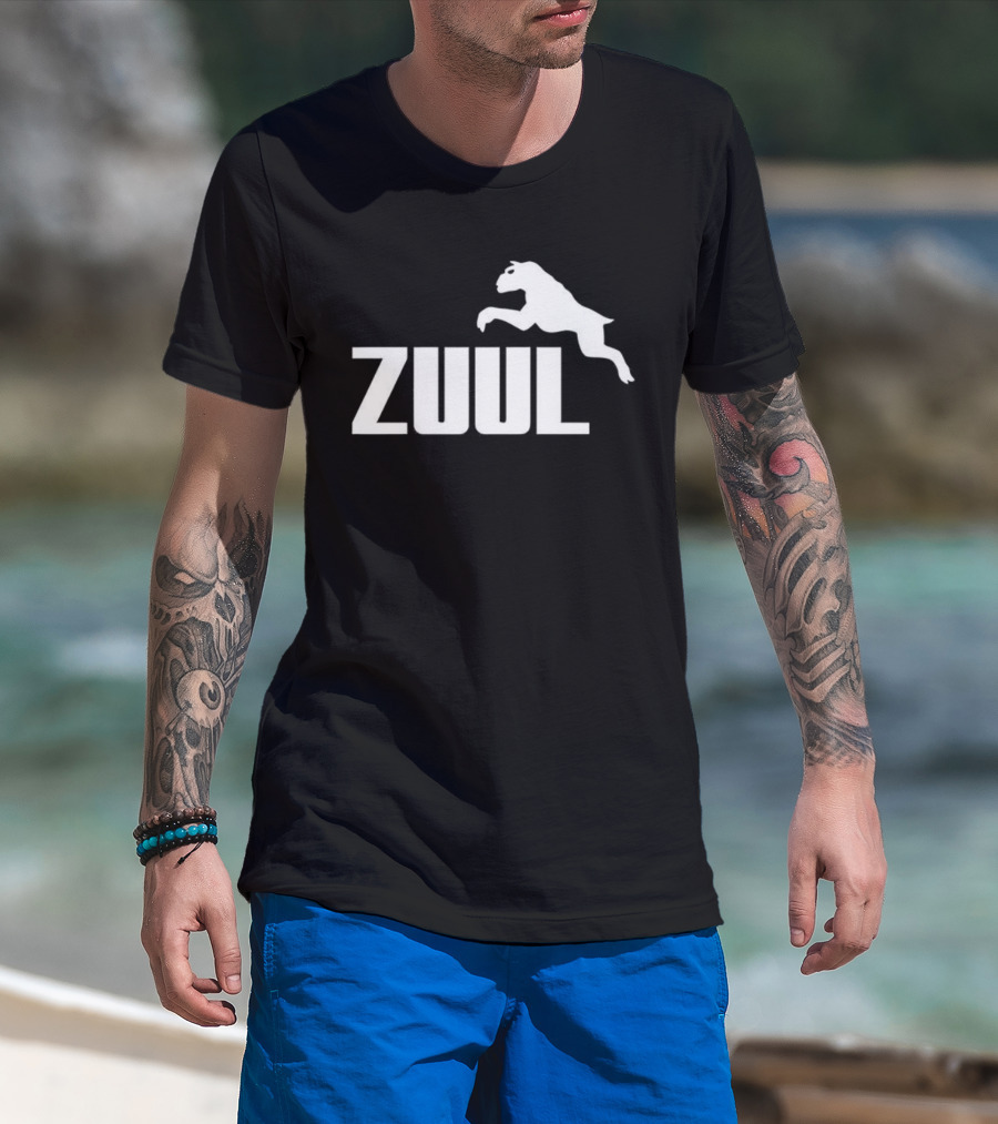 Zuul Ghostbusters Jumping Dog Parody T-Shirt