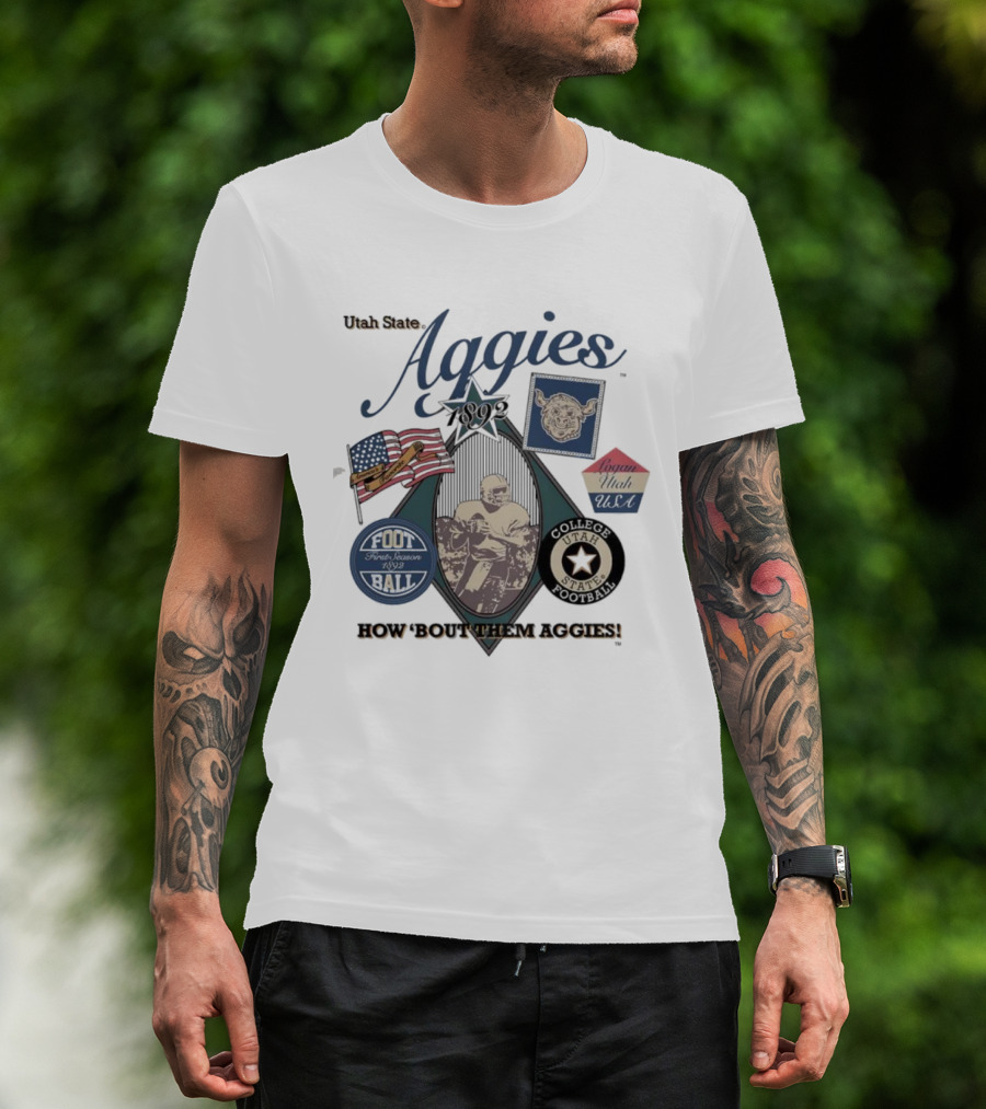Utah State Aggies 1892 How ’bout Them Aggies Logan Utah USA Football Icons T-Shirt