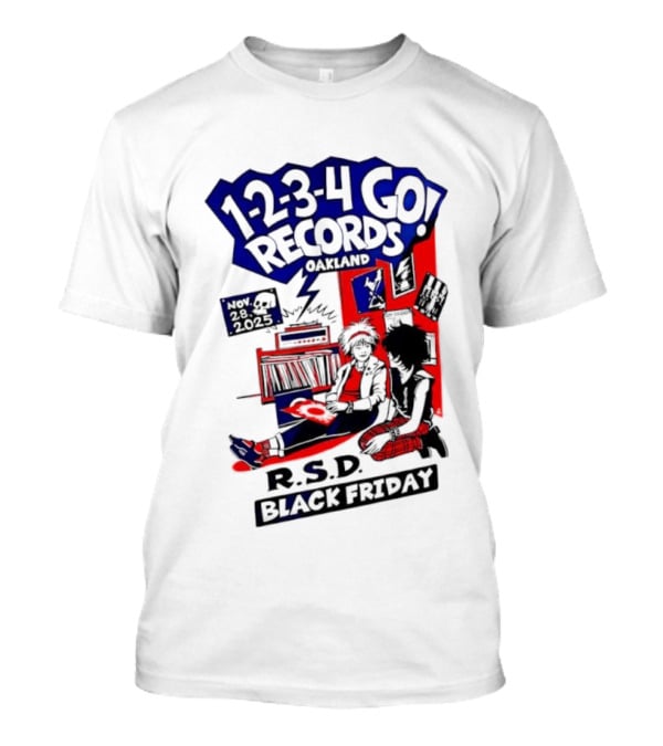 1-2-3-4 Go Records Black Friday November 28th 2025 Oakland T-Shirt