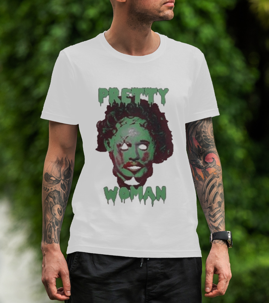 Pretty Woman Texas Chainsaw Massacre Horror Mask T-Shirt