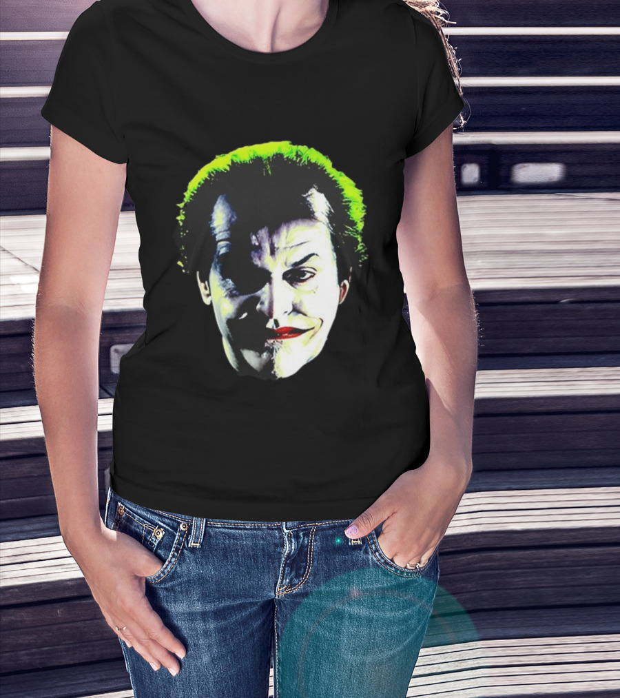 Jack Nicholson Joker Green Hair Batman Villain Face T-Shirt