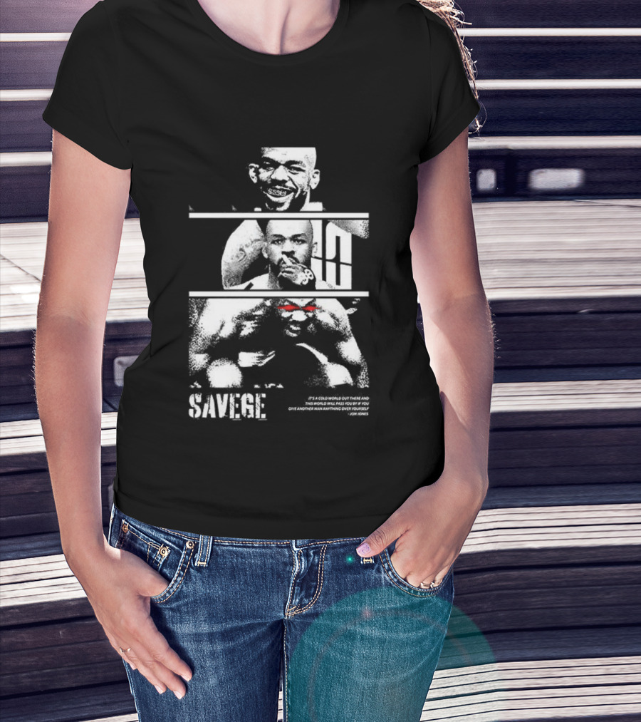 Jones Jones Savage Red Glove Fighter Portrait T-Shirt