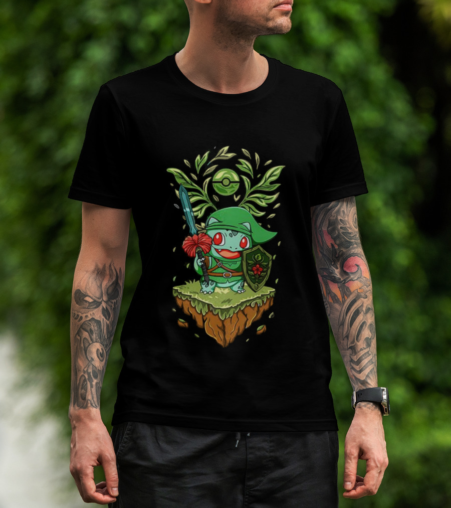 Legend Of Grass Bulbasaur Pokémon And Zelda Fusion T-Shirt