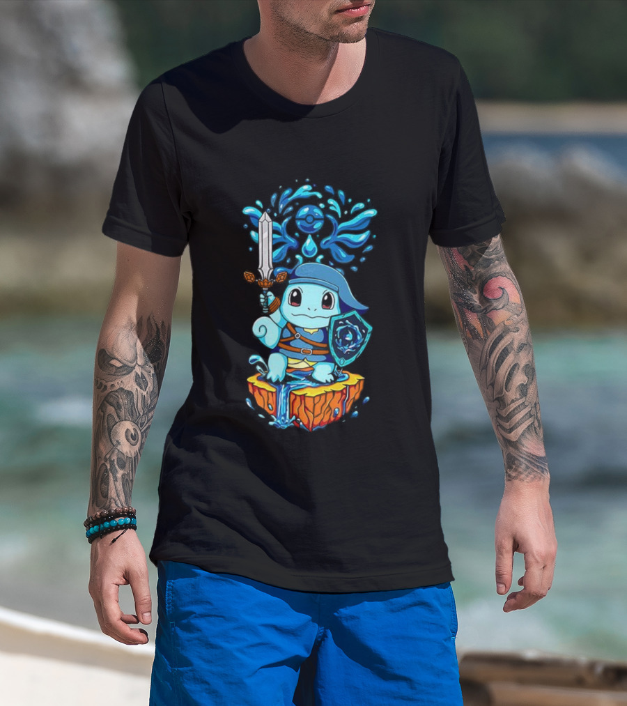 Legend Of Water Squirtle Pokémon Meets The Legend Of Zelda Fusion T-Shirt