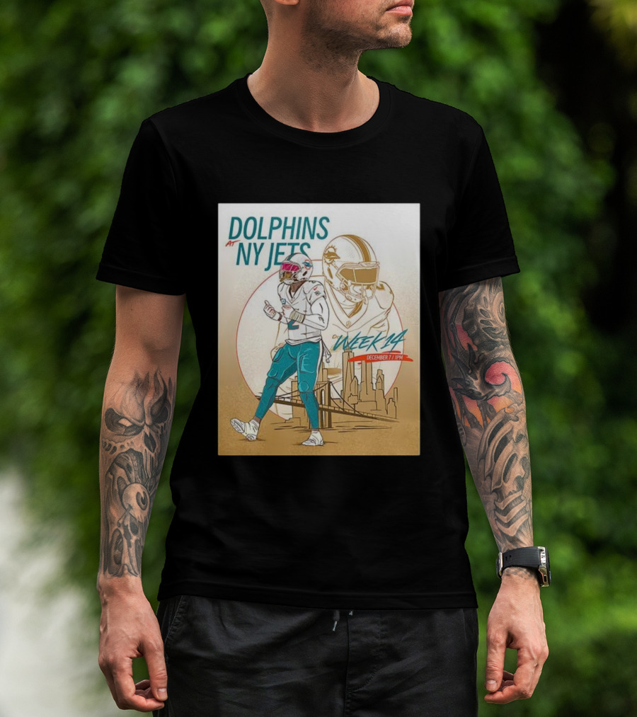Dolphins At NY Jets Week 14 December 7 1PM Football Matchup T-Shirt