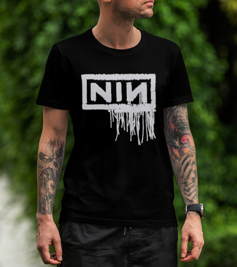 Nine Inch Nails NIN With Teeth Dripping Logo 20th Anniversary T-Shirt